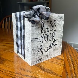 Wood burned hand painted tissue box